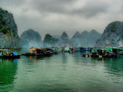 Floating fishing village, Halong Bay, Vietnam